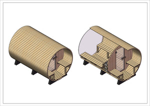 The Alpo Barrel Cedar Sauna (6 Person Electric with Clear Glass Window) Special $8800 Save $2000