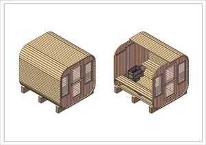 The Luukas Outdoor Sauna 2.1m * 1.8m - 6 Person Sauna