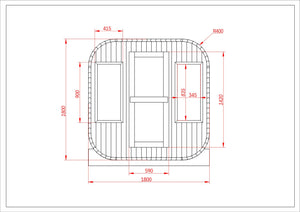 The Luukas Outdoor Sauna 2.1m * 1.8m - 6 Person Sauna